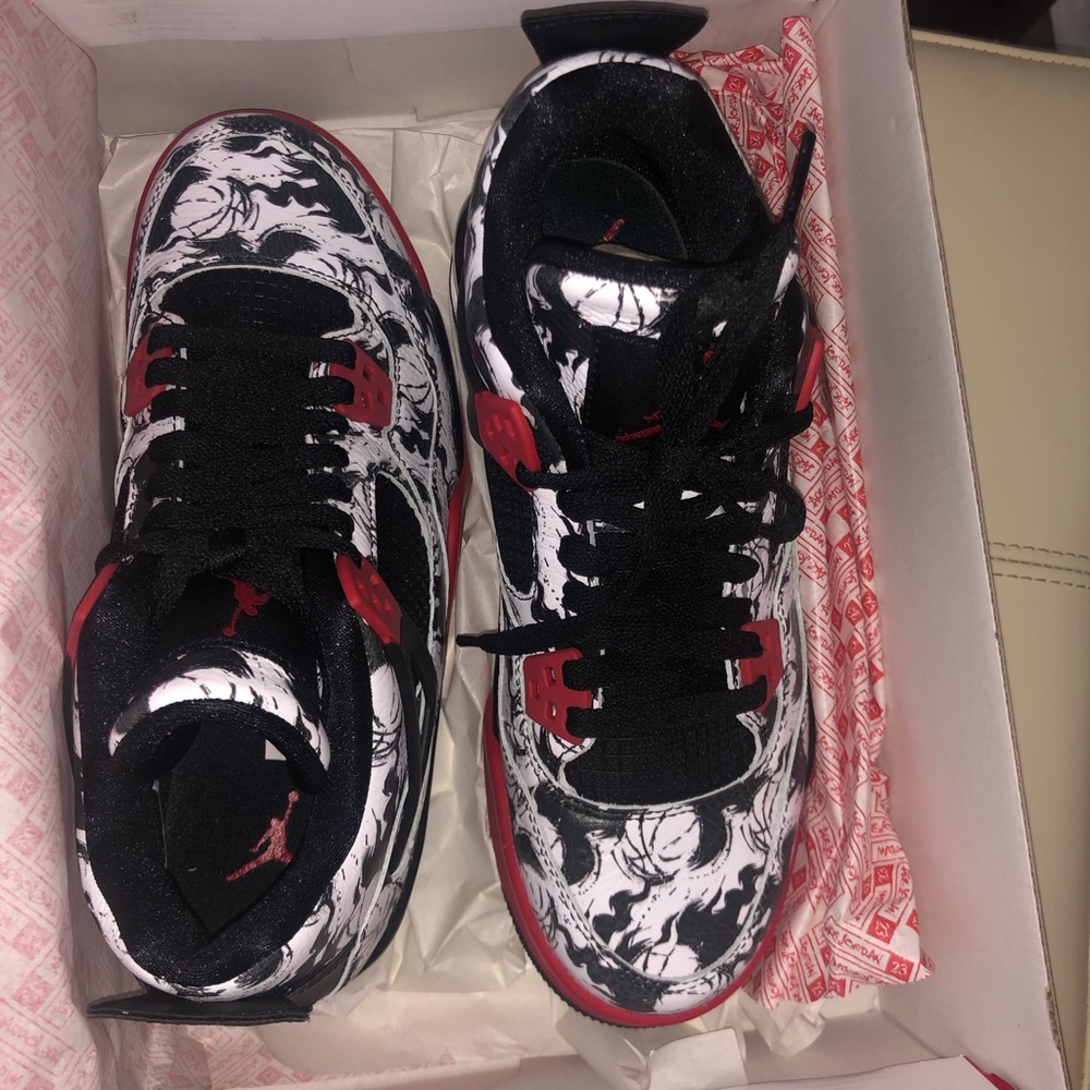 Air jordan 4 retro single day 5.5 boys (7) women